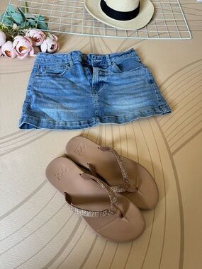 Denim Mini Skirt - Light Blue Casual Jean Skirt